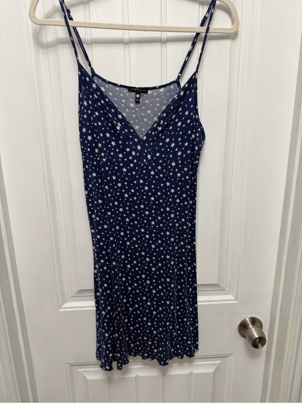 Tart Intimates Size XL Blue W Stars Spaghetti Strap Soft Fabric Nightgown (47-18